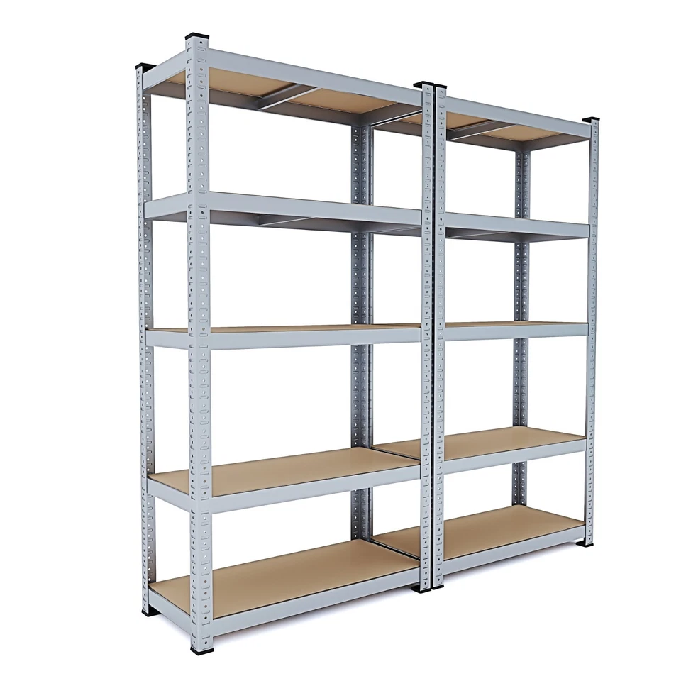 Scaffale 5 ripiani mensola metallo legno garage carichi pesanti 875 kg portata - Immagine 4 di 4