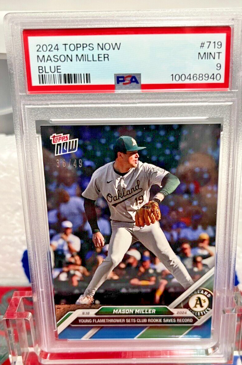 Mason Miller Rookie Saves Record 2024 MLB TOPPS NOW Card 719 Blue 36/49 PSA 9 MT