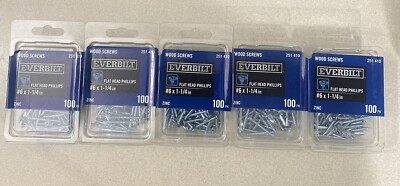 Everbilt #6 x 1-1/4 in. Zinc Plated Phillips Flat Head (100-Pack) Lot Of 7