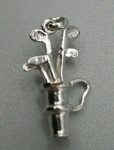 925 sterling silver golf bag pendant charm 2.3g - Picture 4 of 6