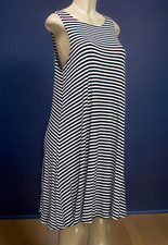 Old Navy Women's Dress Stretch Sleeveless Stripes White/Black Size L