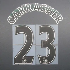 2007 - 2013 OFFICIAL SPORTING ID LEXTRA CARRAGHER 23 PLAYER SIZE BLACK NAMESET