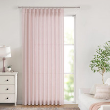 Light Pink Pinch Pleated Semi-Sheer Curtains 84" for Living Room or Bedroom