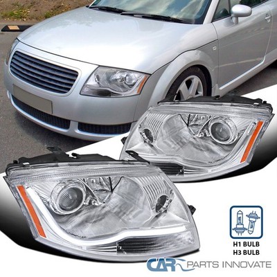 Fits 99-06 Audi TT Clear LED Strip Projector Headlights H3 Fog