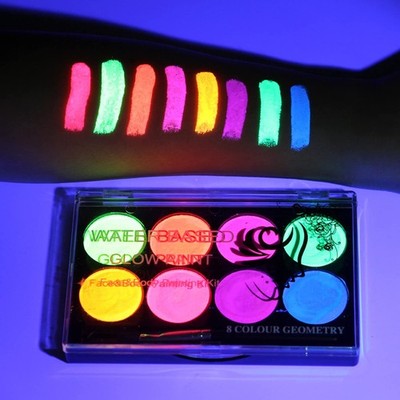 MEICOLY Neon Face Paint,UV Blacklight Glow Face Paint,8 Bright Colors Neon Fl...