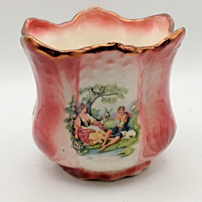 Reproduktion Vintage Keramik Keramik Pflanztopf Transferdruck klassische Szenen