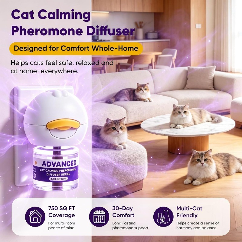 Cat Calming Plug-in Diffuser with 4 Refills, 120 Days, 2 Pack, Multi ...