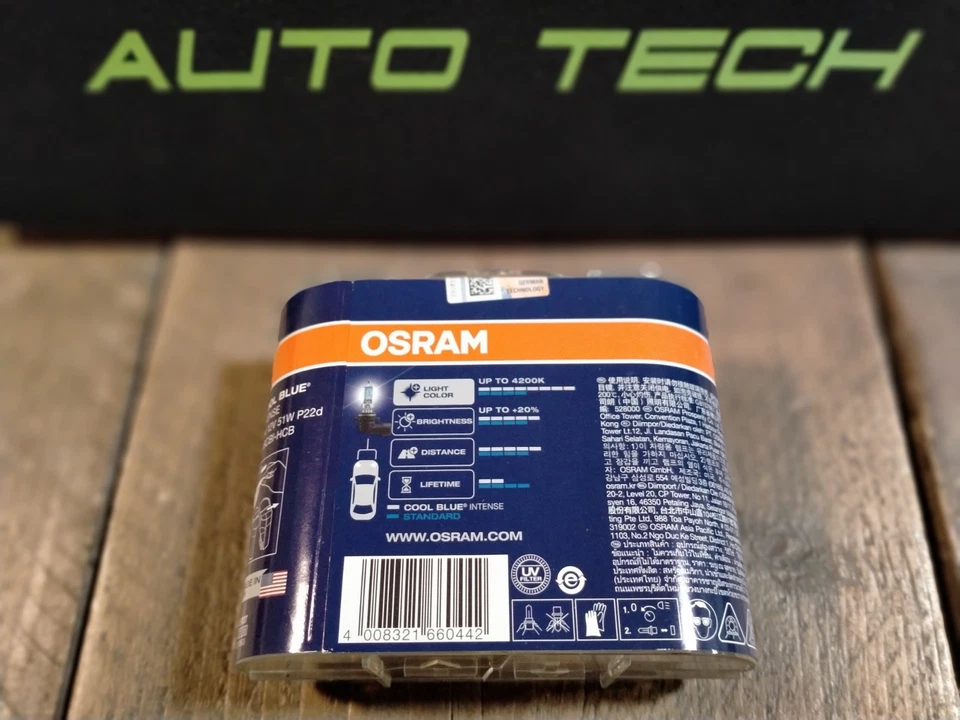 Osram Cool Blue Intense Bulbs Xenon Look HB4 H8 4200k Headlight Fog Light 51W - Image 2 of 2