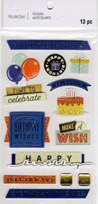 Happy Birthday, 3D scrapbook stickers, 4x7" - Recollections 665749
