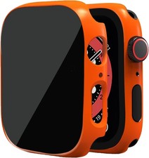 2 Pack Orange Privacy Screen Protector Case for Apple Watch Series 10 46mm