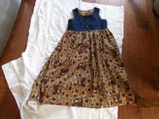 Girls Sz 12 Sleeveless Dress Denim floral prairie dress