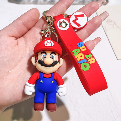 7 Style Super Mario Keychain Bros Luigi Toad Yoshi Bowser Figure Bag Pendant Toy