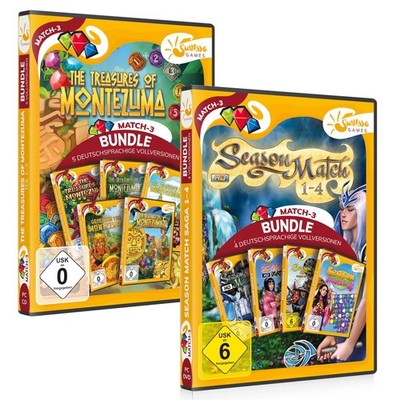 The Treasures of Montezuma 1-5 + Season Match Saga 1 2 3 4  PC 3 Gewinnt NEU&OVP