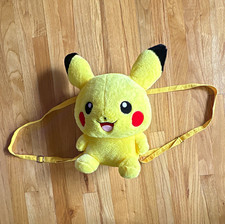 Pok mon Pikachu Plush Small Crossbody Bag Yellow Zip Adjustable Strap