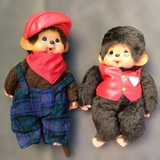 Sekiguchi 1974 Monchichi Set of 2 First Gen Showa Retro Japan