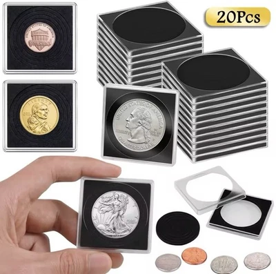 20 Capsules Pièces Monnaie 20-40mm Boîtier Protection Numismatique Transparent - Photo 1/4