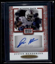 2021 SAGE Premier Draft #A170 Justin Henderson Autographs Red