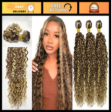 10-14 Inch Chocolate Brown Blonde Jerry Curly Wave Human Hair Bundles - Unproces