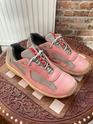 靴 04aw archive prada Americas Cup y2k Vintage PRADA America's Cup Sneakers - Rare Baby Pink (Early 2000s