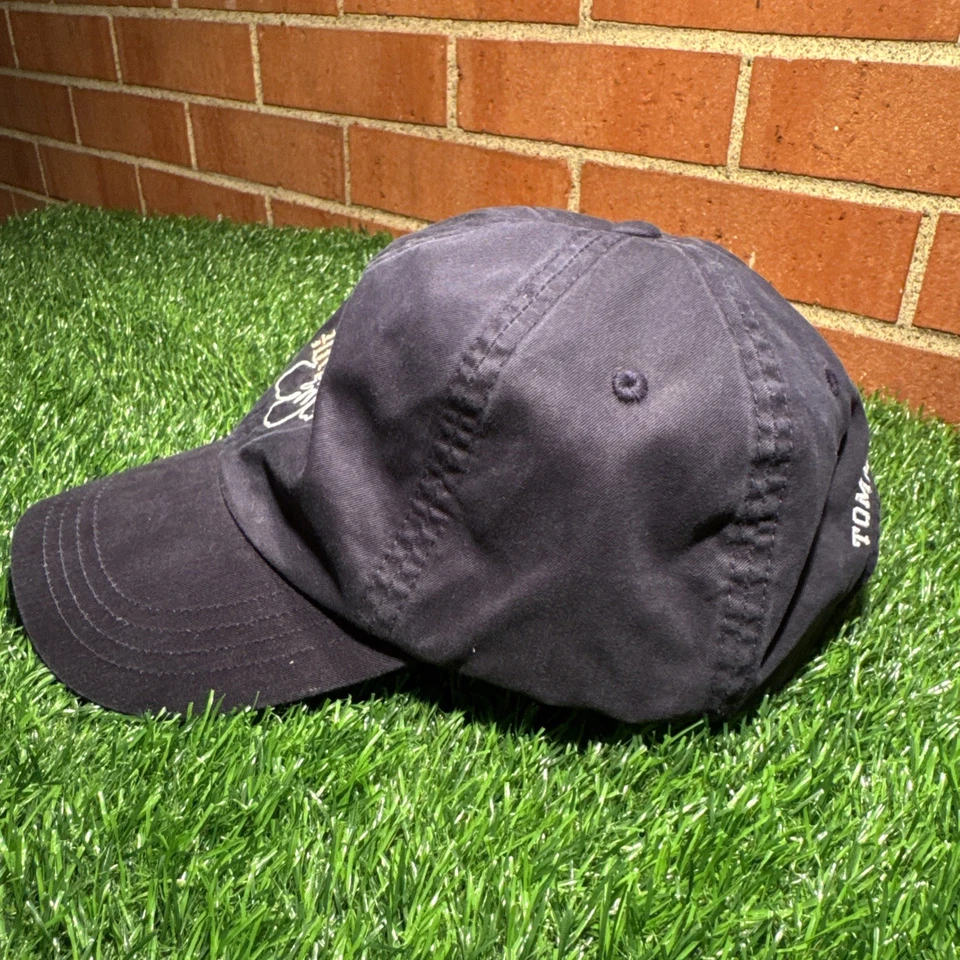 De colección Años 90-Y2K Tommy Hilfiger Logo Floral Azul Marino Correa de Cuero Sombrero de Papá Foto 4 de 4