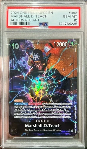 2025 One Piece English Marshall D Teach OP09-093 Alt Art PSA 10 Gem Mint