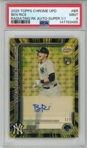 2025 Topps Chrome UPD #BR Ben Rice Radiating Rookies Auto SuperFractor 1/1