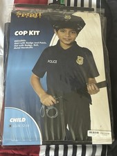 Spirit Child Police Costume Kit Navy Blue L/XL 12-16 Shirt Badge belt  NO HAT 
