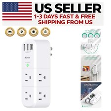 Versatile Outlet Extender with 6 AC Ports  3 USB, 1800 Joules Surge Protection