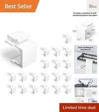 Listed 20-Pack Keystone Blanks for Keystone Wall Plate and Patch Panel, White