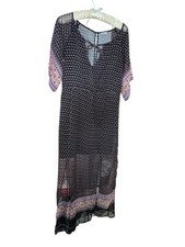 Ecote Urban Outfitters Purple Black Boho Sheer Maxi Dress M