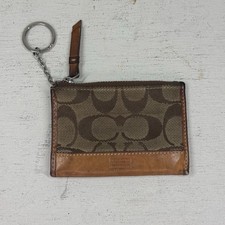 Vintage Coach Signature C Khaki Tan Zip Coin Purse 4.5"