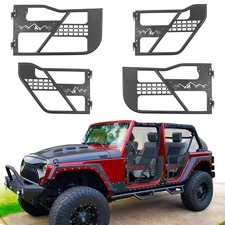 Steel Tubular Tube Half Door Guards Frame For 2007-2018 Jeep Wrangler Jk Jku 4dr