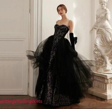 Gorgeous Diamante Spaghetti Strap Tulle Evening Dresses Party Banquet Prom Gown