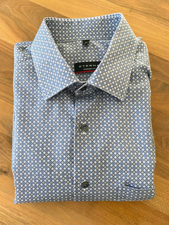 ETERNA Hemd für Herren Modern fit Größe 41 weiß/grau/blau gemustert