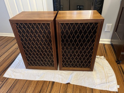 Pair Vintage 1970’s Pioneer CS-99 Wood Floor Speakers  - Lattice Grill