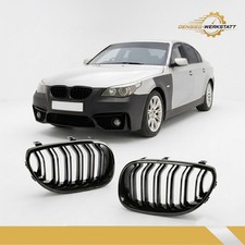 Densieg Schwarz Glanz Doppelsteg Sportgrill Ziergitter f�r BMW 5er E60 E61 03-09