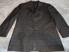 Burberry Relaxed 40R Wool Cashmere Sport Coat Brown Plaid 3 Button Blazer