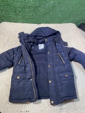 Size 6 Unisex Mayoral Quilted Jacket Faux Fur Lined Navy - Brown Corduroy Trim