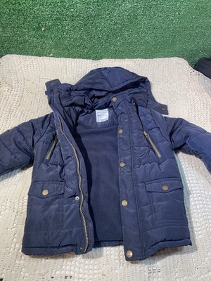 Size 6 Unisex Mayoral Quilted Jacket Faux Fur Lined Navy - Brown Corduroy Trim