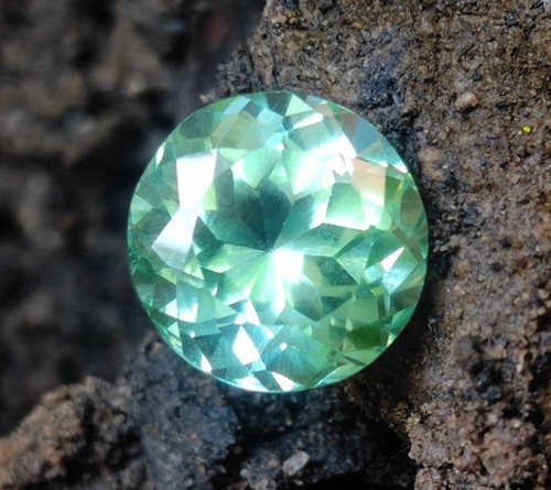 8.10 Ct Natural Blue-Green Sapphire Certified Round Cut Montana Loose Gemstone - Picture 4 of 11