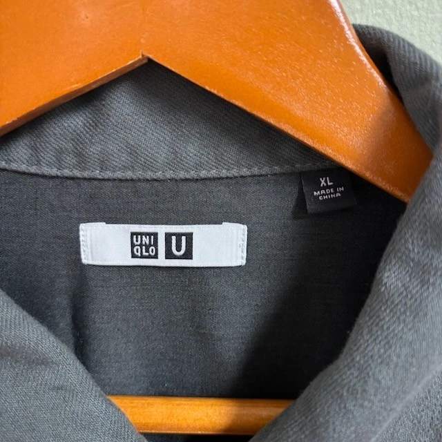 UNIQLO Mens Utility Chore Button Up Shirt Size XL Gorpcore Gray Pockets Work - Image 4 of 4