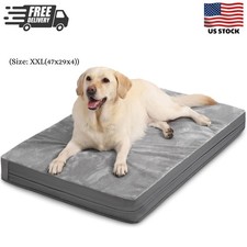Waterproof XXL Dog Beds Large Sized Dog, Outdoor Orthopedic Washable Crate Pad