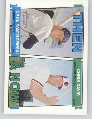 2016 Topps Heritage #TAN-YD Carl Yastrzemski / Chris Davis Then & Now