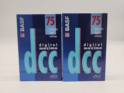 (2) BASF Digital Maxima 75 DCC Digital Compact Cassette Backcoated New Sealed