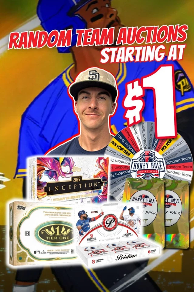 BASEBALL MIXERS, 26 Pristine/26 Tier One & Honey Packs Starting at $1