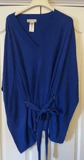 NEW/Never Worn Michael Kors Blue Knit Sweater with Tie Belt Women’s 3