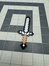Metal Pixel Sword Mini 4.5" Minecraft Style Collectible Display Prop