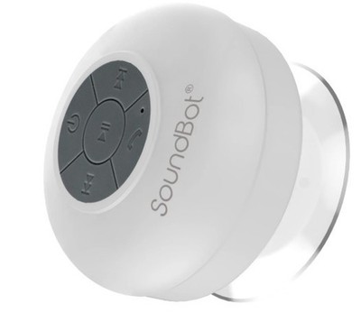 New Sealed SoundBot Water Resistant Wireless Bluetooth HD Music Speaker (White)
