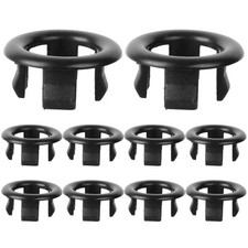 12 Pcs Plastic Sink Overflow Cover Style B Round Basin Drain Trim Cap Silver