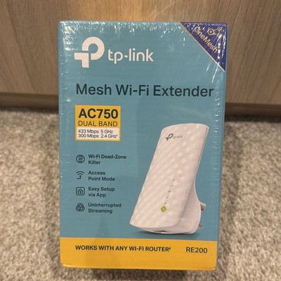 TP-LINK AC750 Universal Dual Band W-Fi Range Extender RE200 - Brandneu & Versiegelt